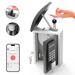 Password Smart Key Lock Box Wall Mount with Key Drop Slot Smart Key Safe OTP/APP Bluetooth/Fixed Code/Key Unlock Key Storage Box