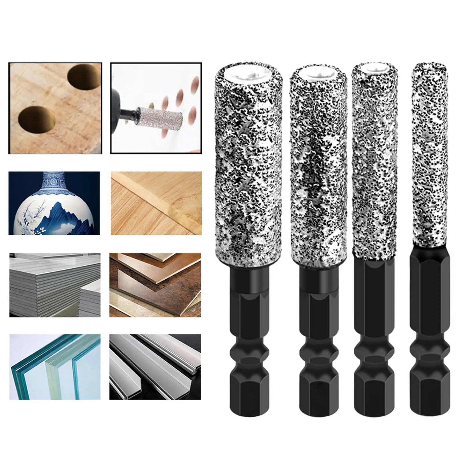 

4Pcs High Hardness Professional Drill Bit Set for Glass Marble Ceramics Tile