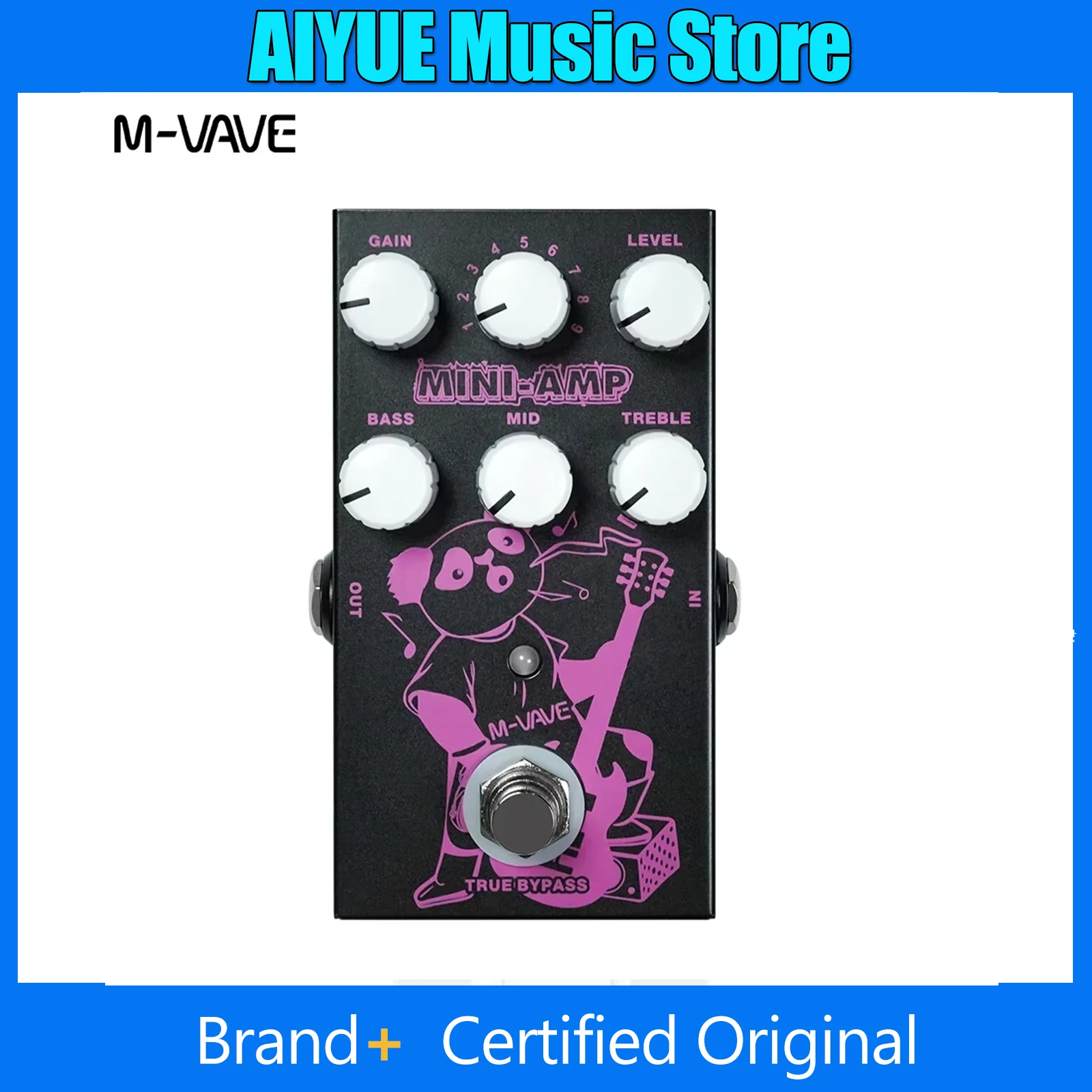 

Педаль эффектов для гитары M-VAVE MINI-AMP, педаль эффектов с имитацией предусилителя, 9 классических усилителей, 3-полосный эквалайзер, детали для электрогитары True Bypass