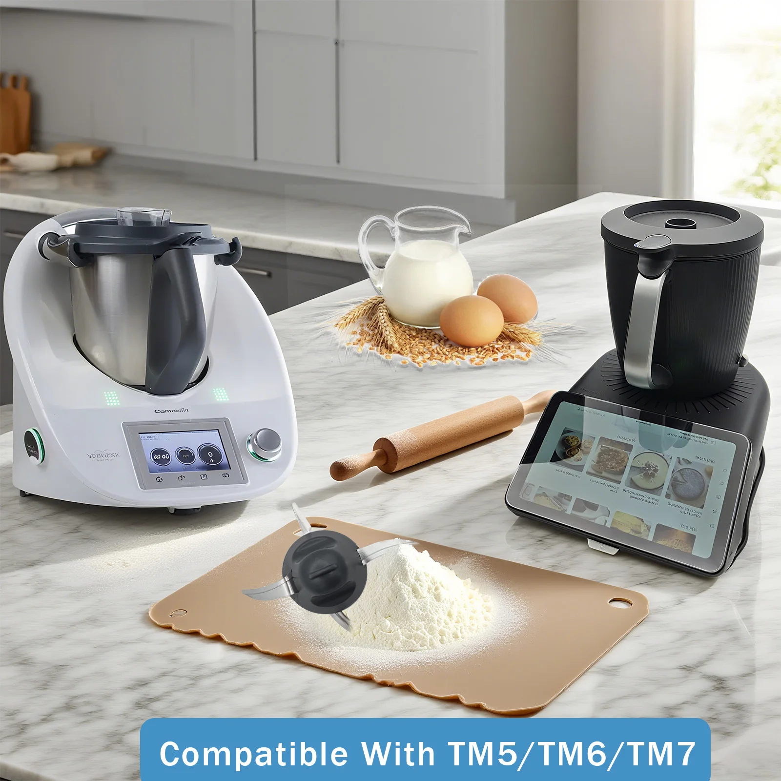 شفرات خلاط العجين العجن حماية التماس الرأس من أوساخ العجين لملحقات Thermomix TM7 أجزاء الخلاط #6
