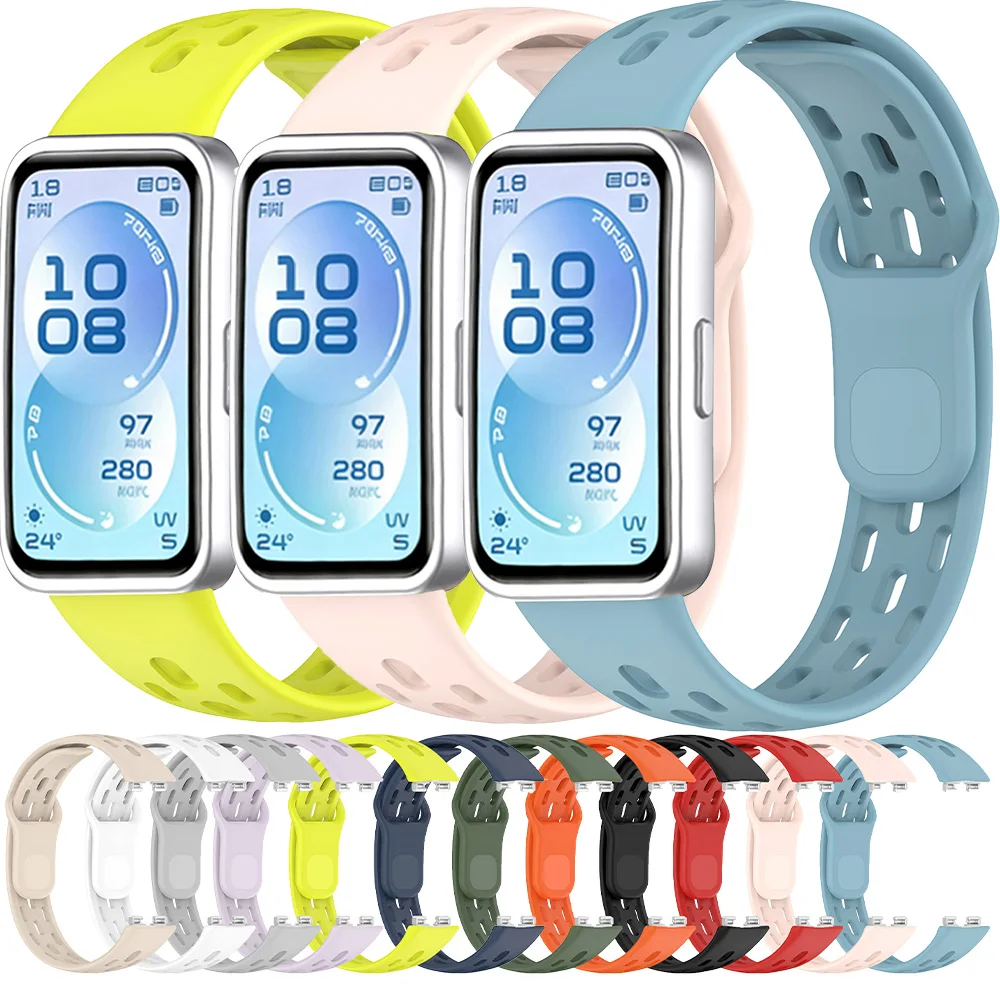 Silikonbänder für Huawei Band 11 Pro Zubehör Sportliches atmungsaktives Mesh-Armband Correa für Huawei Smart Band 11.