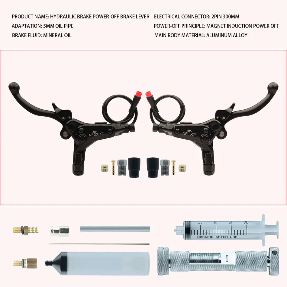 

NFOX B015 Parking Hydraulic Power-off Oil Brake Lever Electric Scooter E-bike Generation Driving Bafang Handle Repair Tricycle