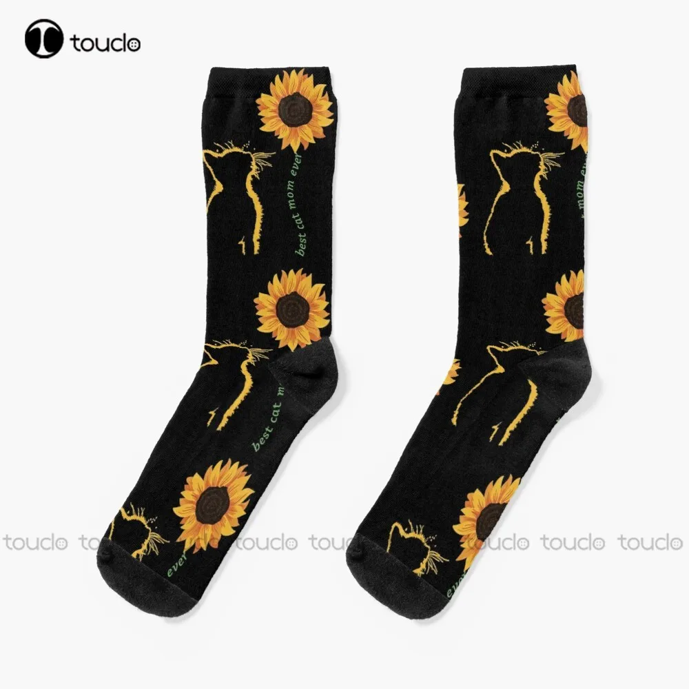 Best Cat Mom Sunflower Socks Funny Socks For Men Unisex Adult Teen Youth Socks Christmas Gift Custom Hd High Quality Fashion New