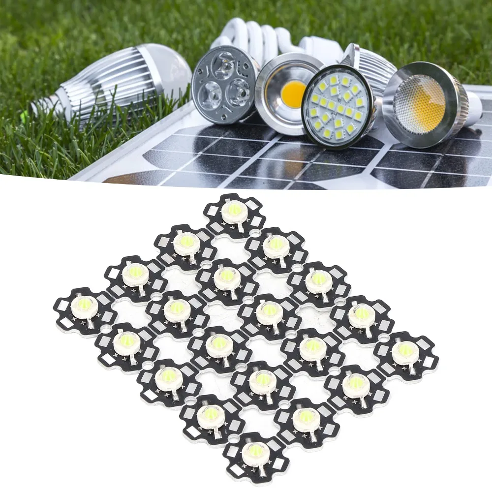 

20PCS Easy 3-5W LED Lamp Bead Aluminum Substrate Warm White COB Light Beads Pure White High Power LED Spotlight Bulb