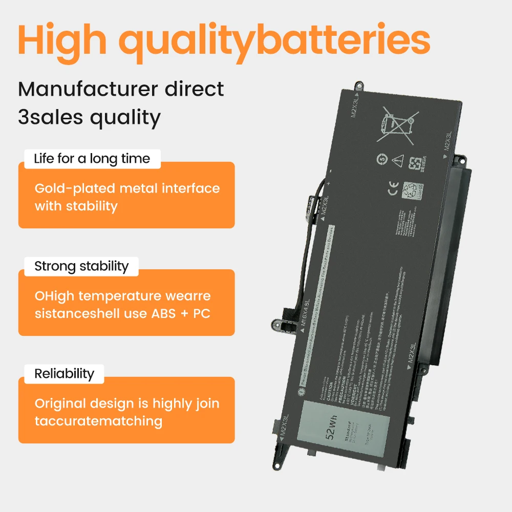 NF2MW Laptop Battery For Dell Latitude 7400 2-in-1 Latitude 9410 0G8F6M E7270,E7260 0C76H7 9410 P110G