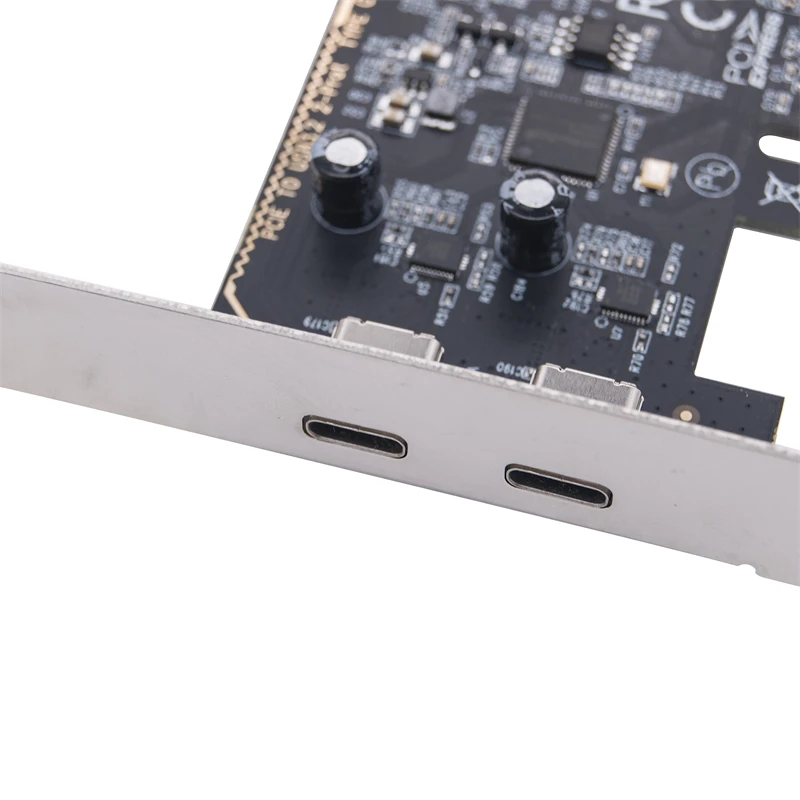 Tarjeta PCIE USB C adicional PCI Express X1 a 2 puertos tipo C 5Gbps USB3.2 GEN1 tarjeta de expansión USB-C Hub adaptador controlador para escritorio