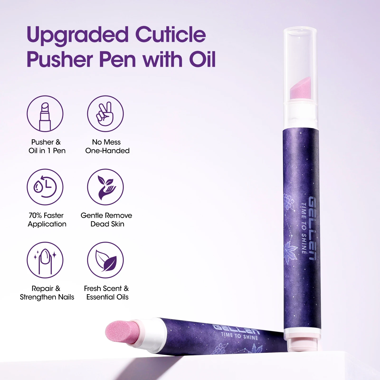 4 In 1 Cuticle Oil Pen 3.5ML Ceramic Pusher Remover Corundum Tip Dead Skin Softener Nail Care Manicure Tool Portable Home Salon