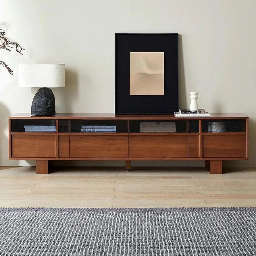 DSA retro solid wood TV cabinet living room home modern combination simple log small apartment
