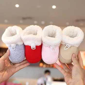 รองเท้าบูทแฟชั่นสีทึบใส่สบายสำหรับเด็กผู้ชายและเด็กผู้หญิงรองเท้าบูทนุ่มและอบอุ่นเหมาะสำหรับใส่เดินในบ้าน