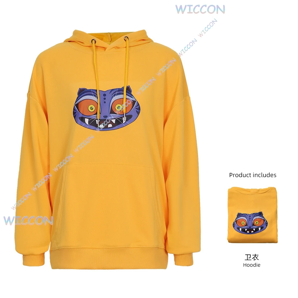 OHaYo/K-Pop Zoey Косплей Желтая толстовка с капюшоном Костюм Парик Охотники на демонов Домашняя одежда Хэллоуин Охотаник Ежедневный наряд для ролевых игр Женский