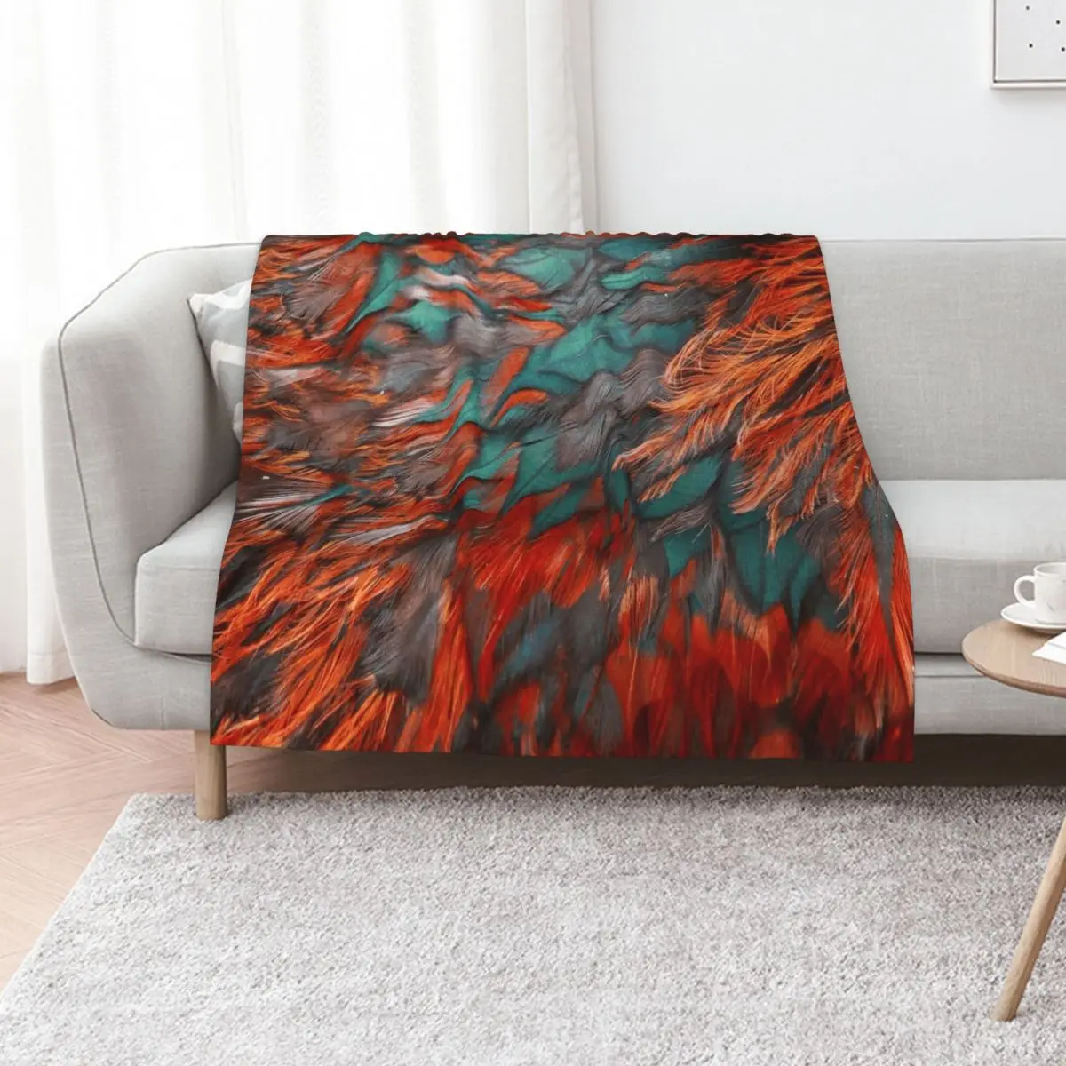 vivid modern Southwest hipster turquoise orange swirls Throw Blanket Thin warm for winter Baby Bed linens sofa bed Blankets