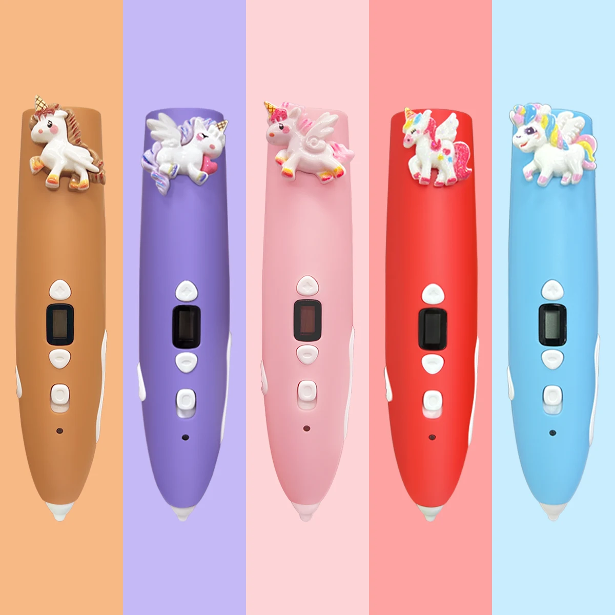 جديد درجة حرارة منخفضة يونيكورن ثلاثية الأبعاد الطباعة القلم مع 9 متر من PCL زيوت التشحيم شعبية على الانترنت لعبة أطفال عيد ميلاد هدية السنة الجديدة