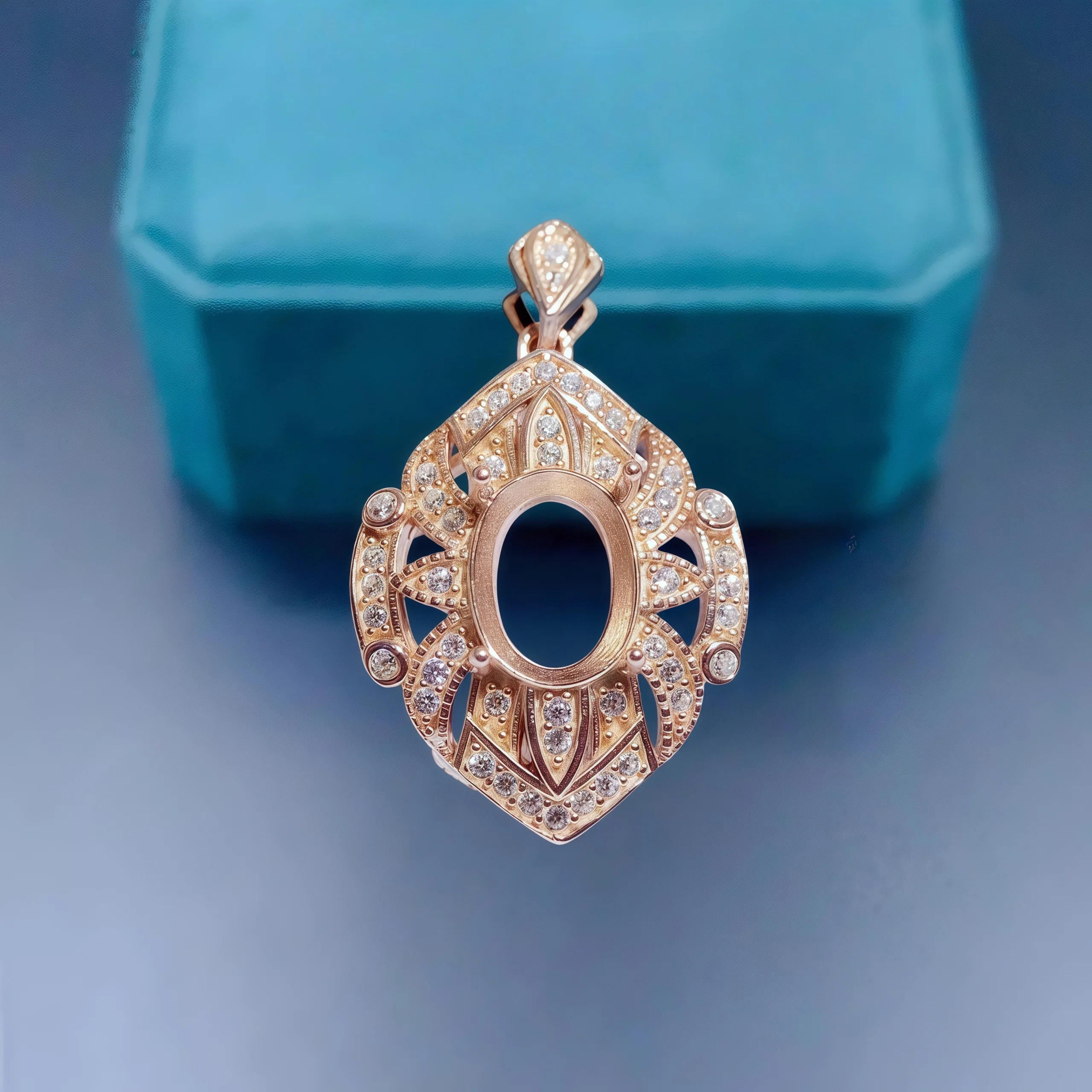 

L S925 Sterling Silver Empty Holder Pendant Settings 6*8mm Ellipse Stone Fine Charm DIY Jewelry Hollow Out Design for Woman