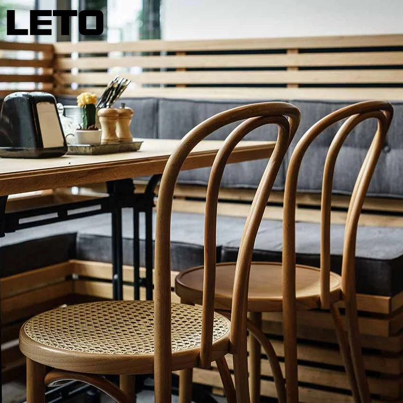 Restaurant Sets Cafe Furniture Dining Table With Black Metal Chair Wood Rattan Chair Fast Delivery Welcome Inquiry image 2