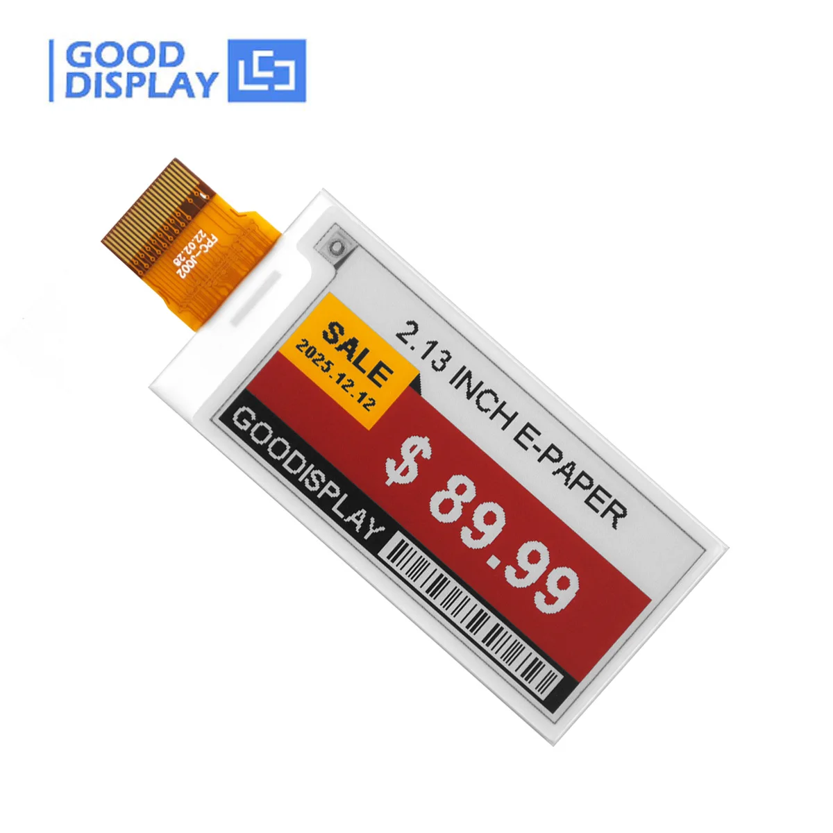 2.13-Inch e-Paper Electronic Ink Screen 250x122 Red, Yellow, Black, White Four Color Screen, GDEY0213F52