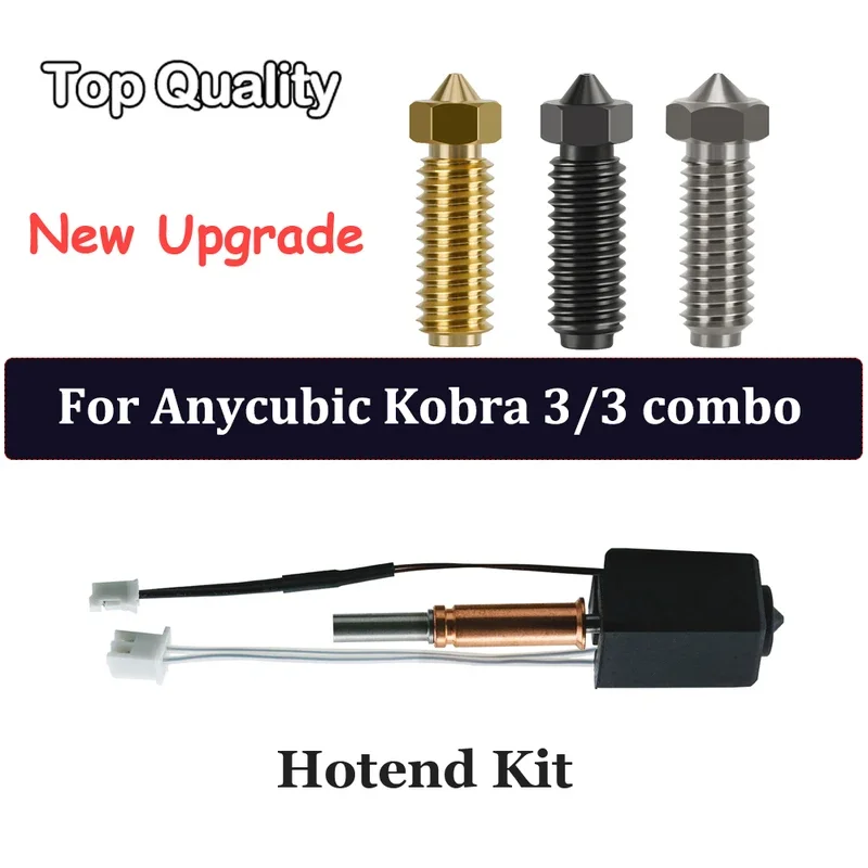 For Anycubic Kobra 3 Upgrade Hotend Kit Anycubic Kobra 3 Combo Hotend Hardened Steel Nozzle Kobra 3 Printhead Extruder Parts