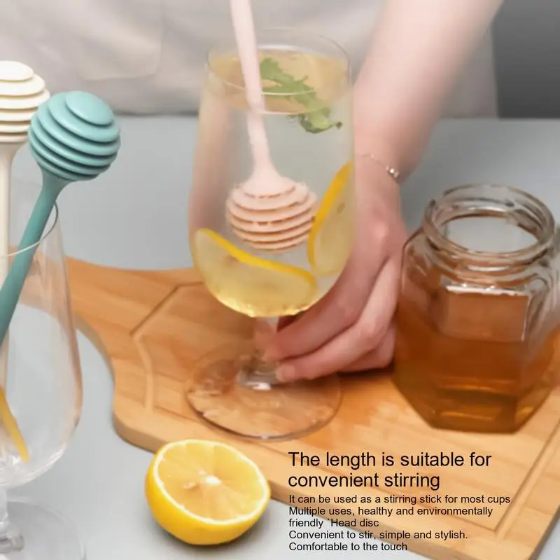 Honey Dipper Stick Long Handle plastic Honey Mixer Stir Practical Bar Spoon Honey Mixing Stick Kitchen gadgets