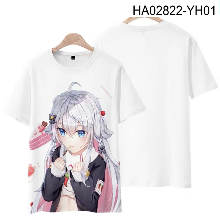 

VTuber Kagura Nana 3D Printing T-shirt Summer Fashion Round Neck Short Sleeve Popular Streetwear Plus Size