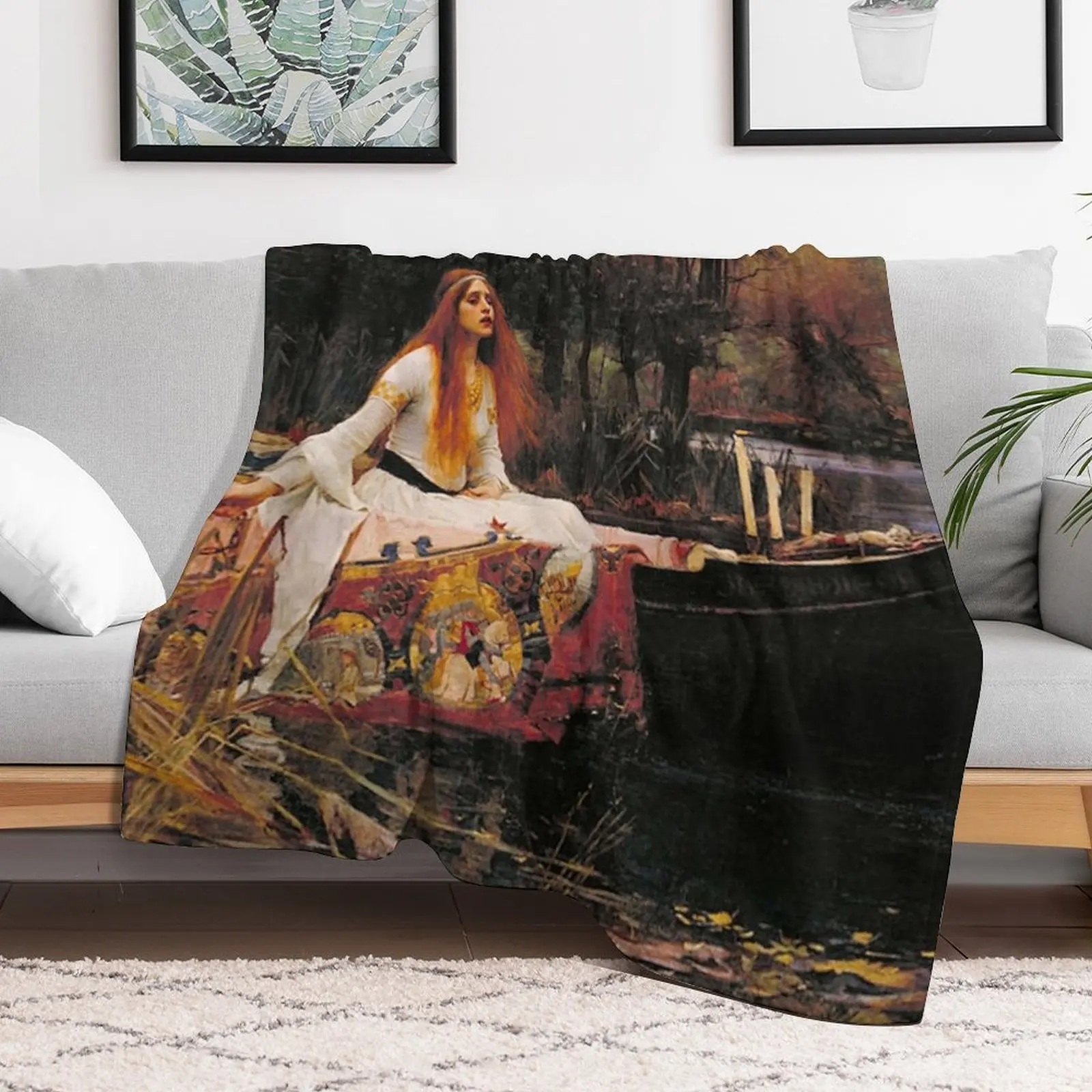 THE LADY OF SHALLOT - WATERHOUSE Throw Blanket Travel Winter beds Blankets