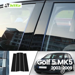 For Volkswagen Golf 5 V MK5 2003-2009 2004 2005 2006 Bright Black Carbon Fibre Window Door B C Sticker