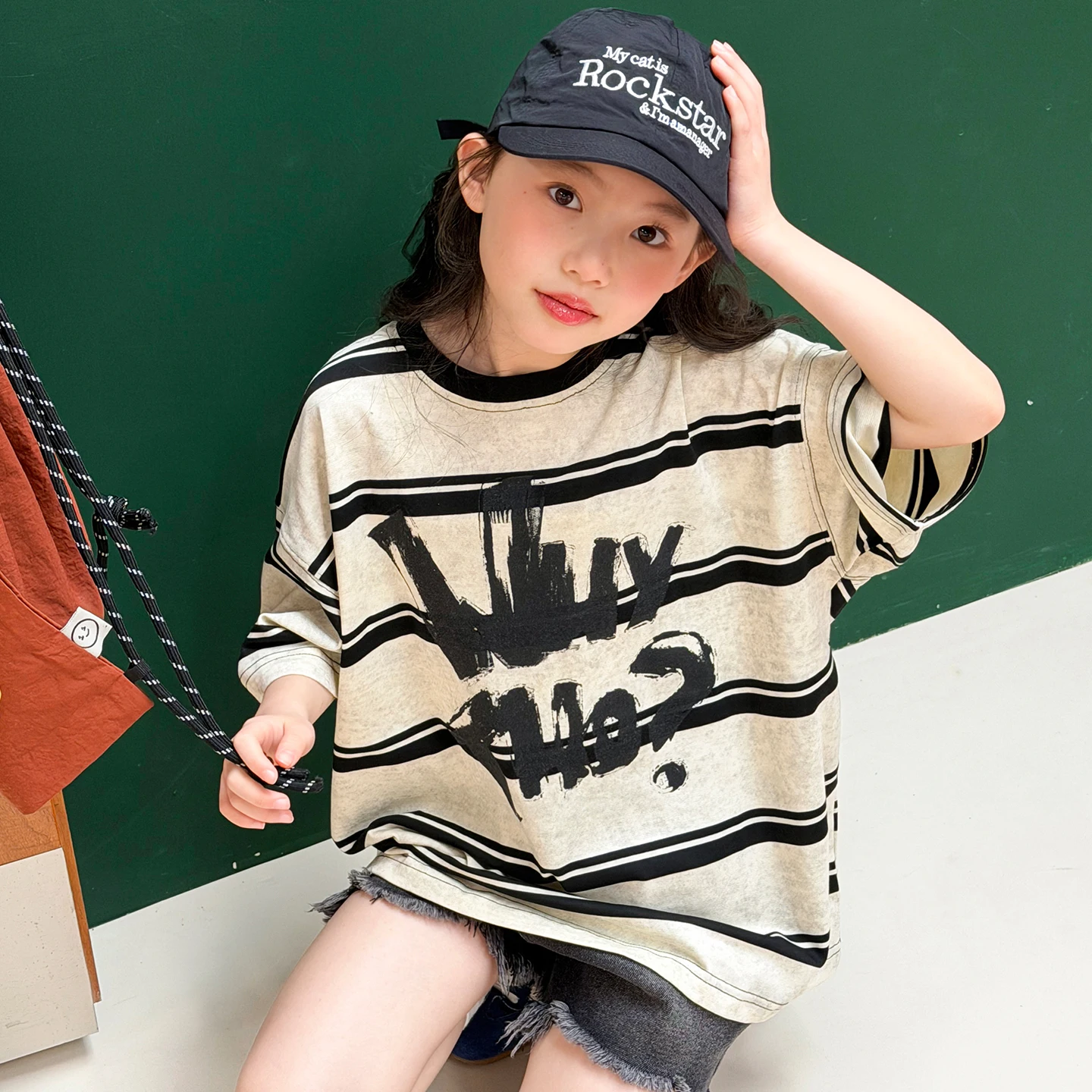 Girls' T-Shirt Short Sleeve, Super Cute Middle School Student, Korean Style Unique, Beautiful Trendy Children's Summer Kids'