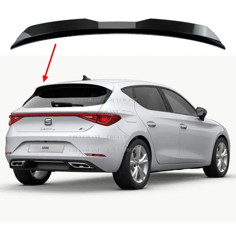 Dachspoilerlippe für den neuen Seat Leon Mk4 2020 2021 Hochwertiger ABS-Kunststoff Glänzend Schwarz Heckspoiler-Verlängerung Autodachflügel – Detail 1