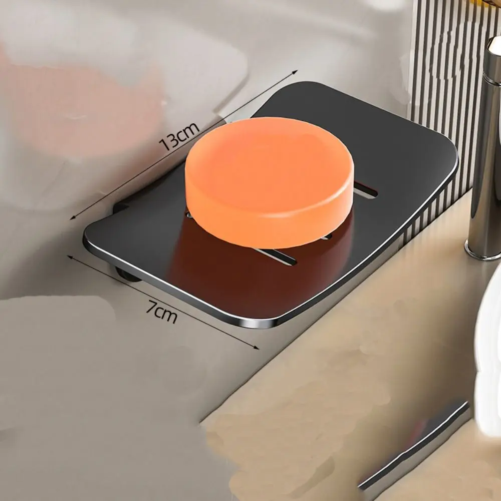 Durable Wall Mounted Soap Dish Metal Drainable Soap Box Storage Rack Bathroom Kitchen Sink Organizer