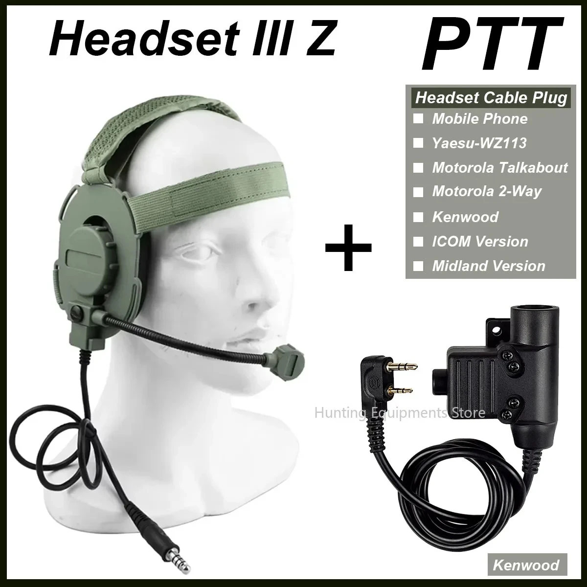 Słuchawki Baofeng PTT Bowman Headset III Z Bowman Elite II CS U94 PTT do telefonu komórkowego PTT Kenwood Baofeng UV-5R Akcesoria do radia