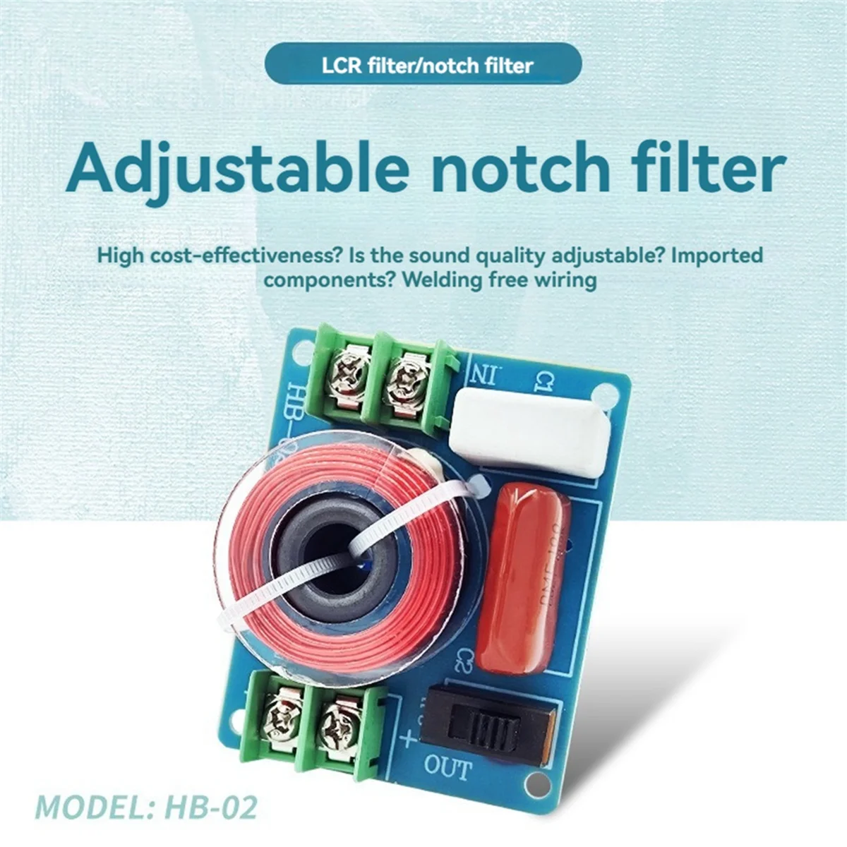 Get! LCR Notch Filter Adjustable HiFi Audio Trapper Filter for 4-8Ω 6.5-Inch Full-Range Speaker LCR Notch Filter