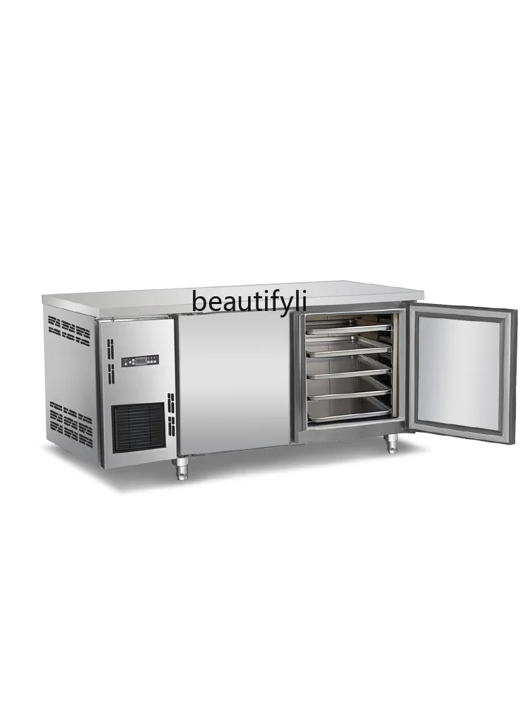 A61 Commercial Refrigerated Baking Tray Cabinet Workbench Baking Refrigerator Air-Cooled Horizontal Freezer Tray Cabinet