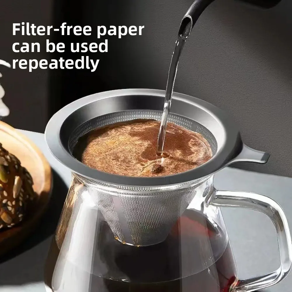1 unidad de soporte para café reutilizable con filtro de doble capa de acero inoxidable, accesorio interior para café, herramienta de preparación de café con infusor