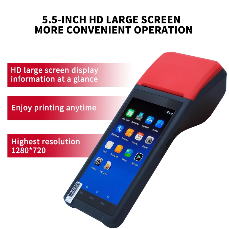 Android 8.1 Handheld Thermal POS Terminal Built-in 58mm Receipt Printer Compatible With Loyverse And Point Of Sales App Mini POS