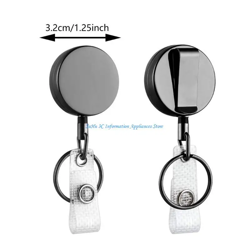 Porte-mousqueton robuste, bobine badge d'identification, porte-clés rétractable, facile à utiliser pour le bureau l'école