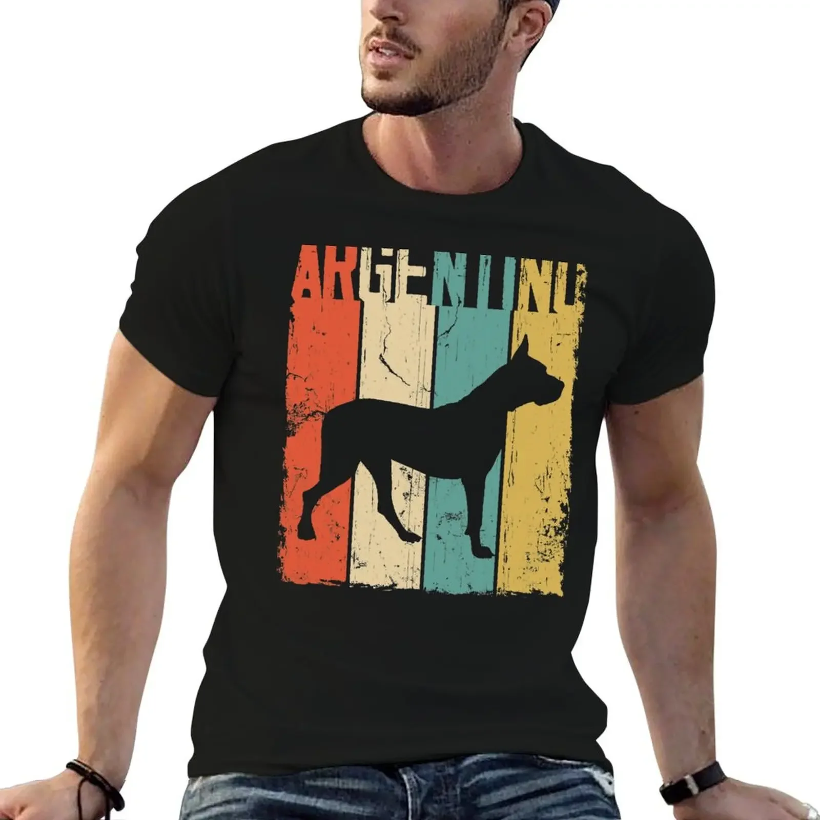 Dogo Argentino Dog Vintage Retro Style T-Shirt anime figures vintage t shirts mens graphic t-shirts hip hop