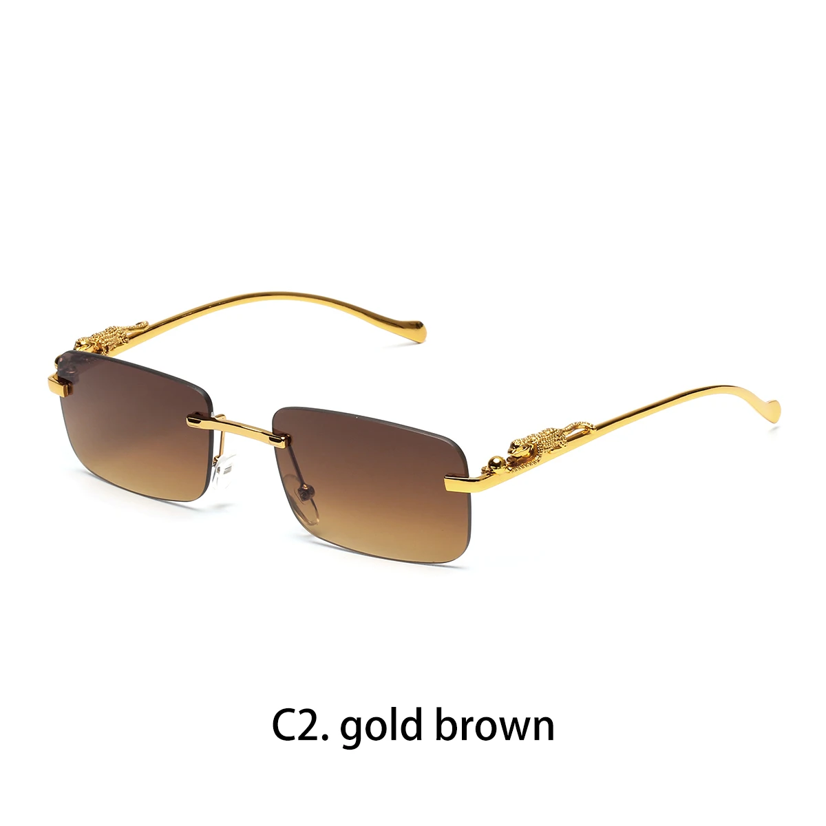 Ruiao randlose Sonnenbrille UV400, modische quadratische Metallbrille für Damen und Herren, Designer-Marken-Sonnenbrille für Outdoor-Aktivitäten.