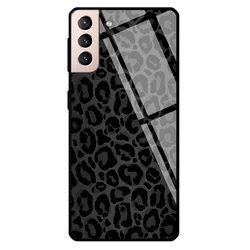 Black Leopard Black Cheetah Pattern Tempered Glass Case For Samsung Galaxy S20 FE S22 S21 S23 Ultra Note 20 S9 S10 Note 10 Plus