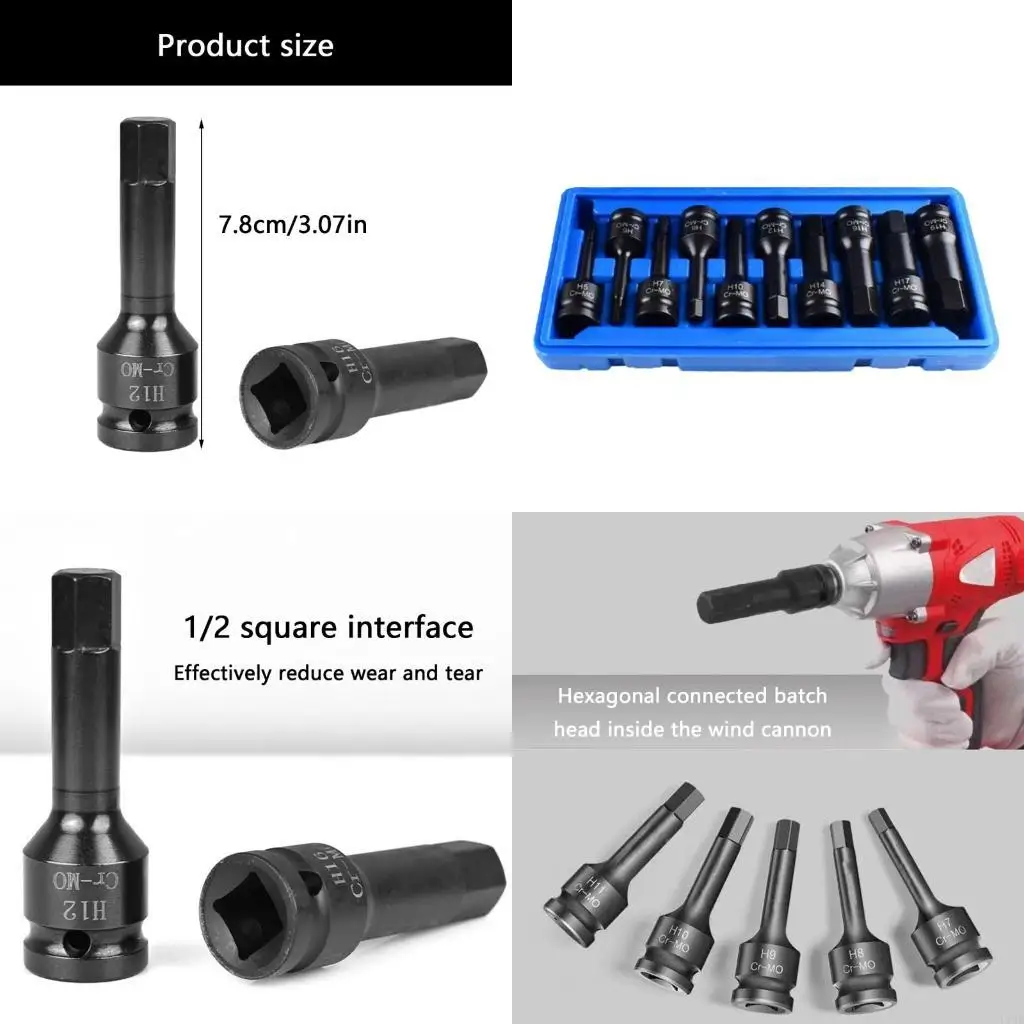 L74D Industrial Bit Socket Socket H นิ้วซ็อกเก็ตแรงกระแทกนิวเมติก