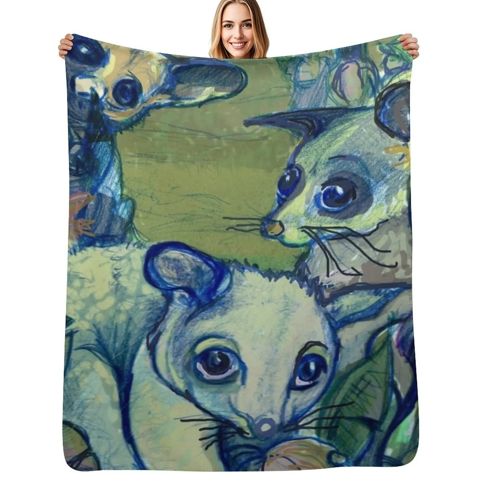 

Brushtail Possum (Trichosurus vulpecula) Throw Blanket Hairys Sofa Quilt Luxury Designer halloween Blankets