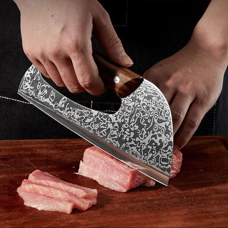 Effort Saving Chef Butcher Cleaver Knife Household Vegetable Fruit Slicing Meat Knife Stainless Steel Forged Knife For Kitchen - view 4