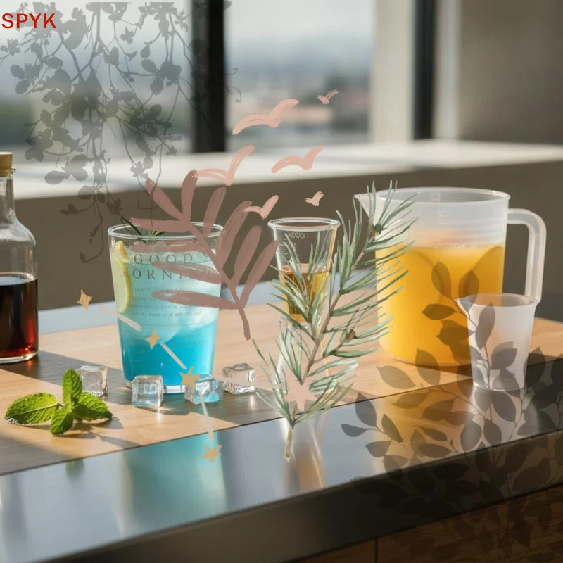 New PC Measure Cup 20/40cc Transparent: Cocktail Shaker Kitchen Supplies Double-headed