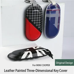 For Mini Cooper U25 J01 J05 F65 F66 2023 2024 Leather Car Key Case Cover Protector Remote Accessories Holder Shell Keychain