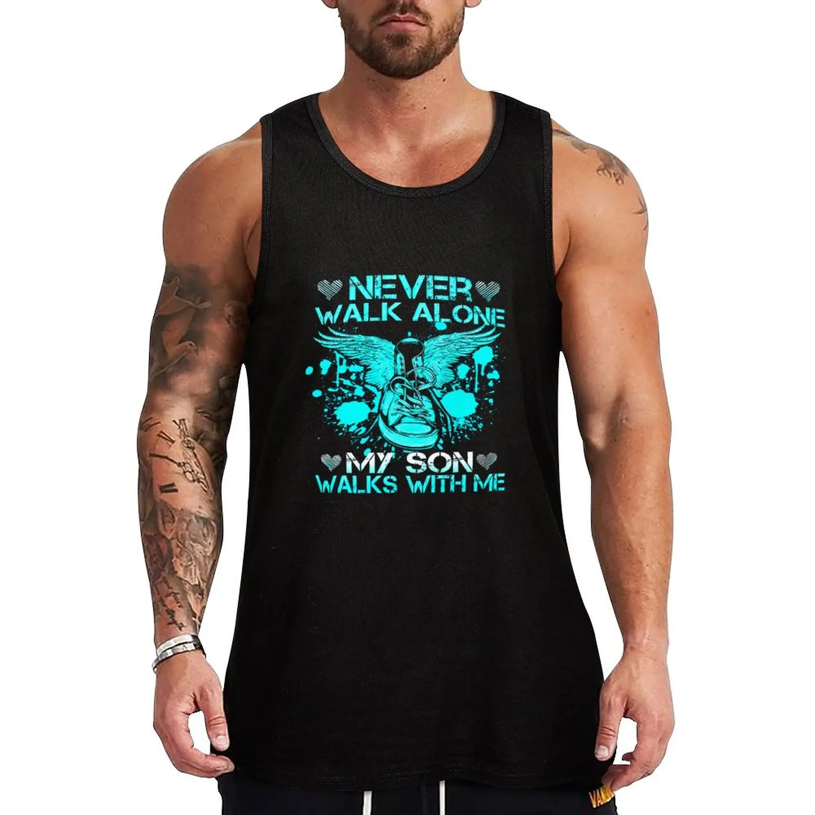 never walk alone my son walks with me Tank Top bodybuilding men clothes Vest male