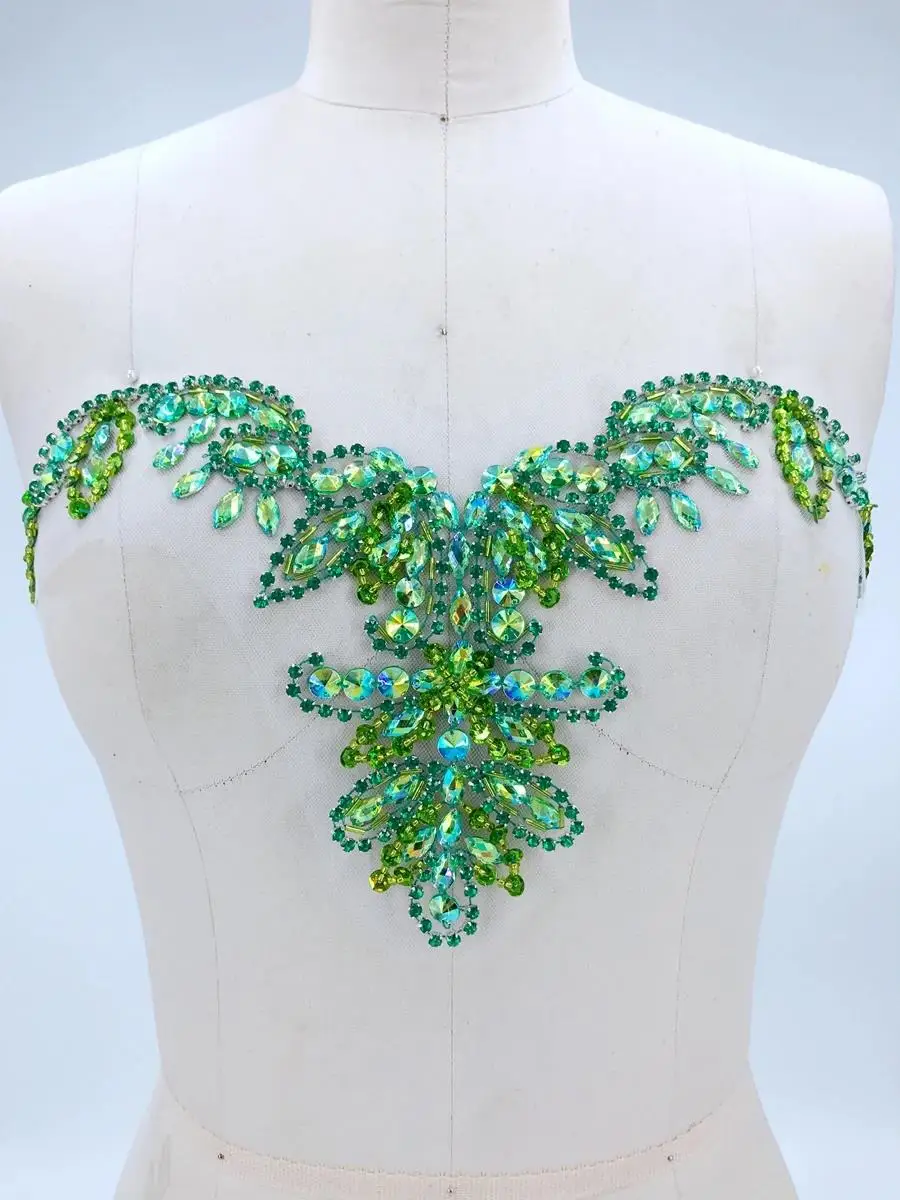 13 Colors Handmade Beaded Diamond Crystal Sweetheart Luxury Rhinestone Material Apparel Decoration Evening Dress Neck Accessory