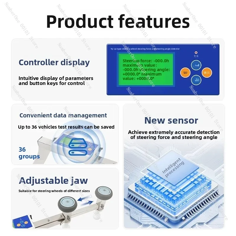 YY-CA High Precision Auto Steering Wheel Detector Steering Force Angle Tester Car Diagnostic Torque Test Instrument