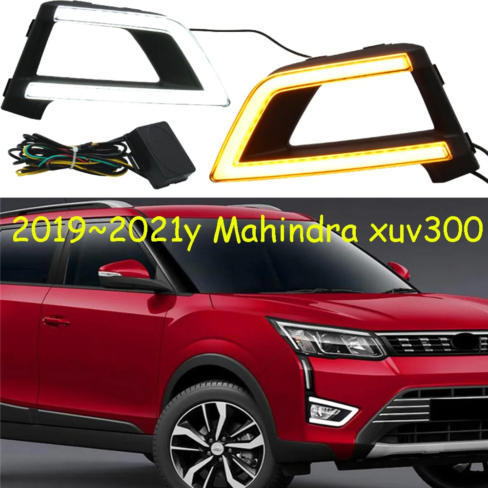 

car bumper headlight for Mahindra xuv300 daytime light 2019~2021y DRL car accessories LED headlamp Mahindra xuv300 fog light