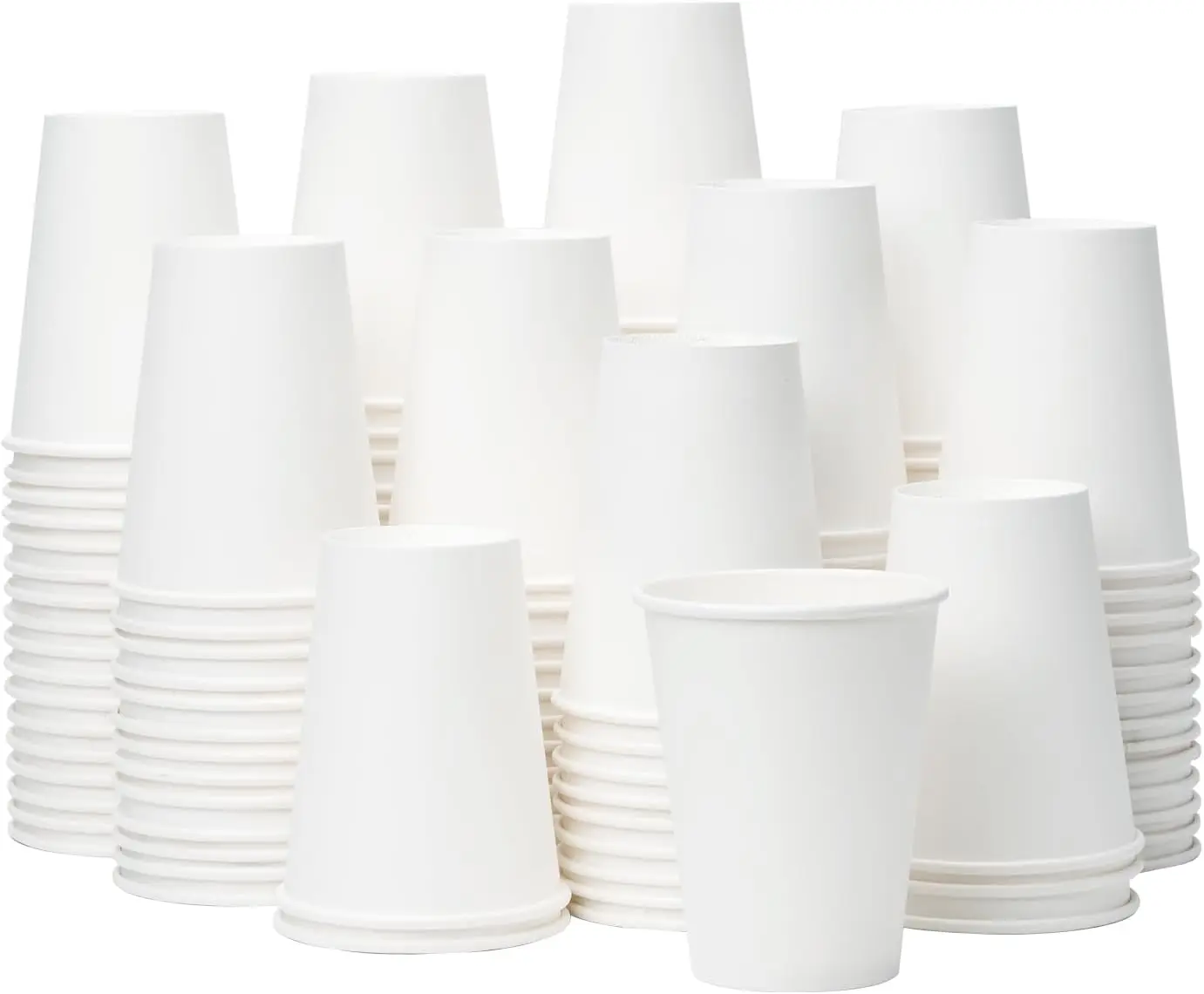

12 oz 500 Pack Disposable Paper Cups for Hot Coffee, Tea, Juice - Ideal for Cafes, Office & Home Use