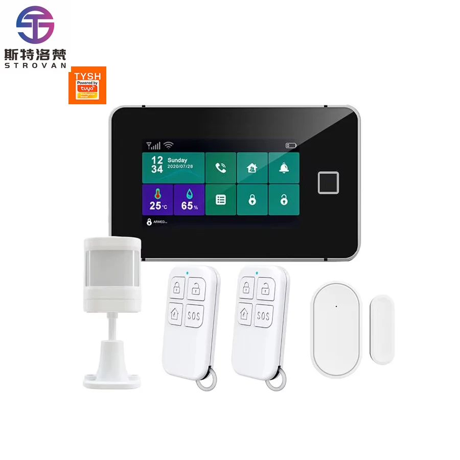 

STLF Anti Tamper Alarm WiFi GSM Alarm Kit Tuya Smart Wireless Alarm System TYSH-AK35 3.7V 500mAh Backup Battery Works Alexa