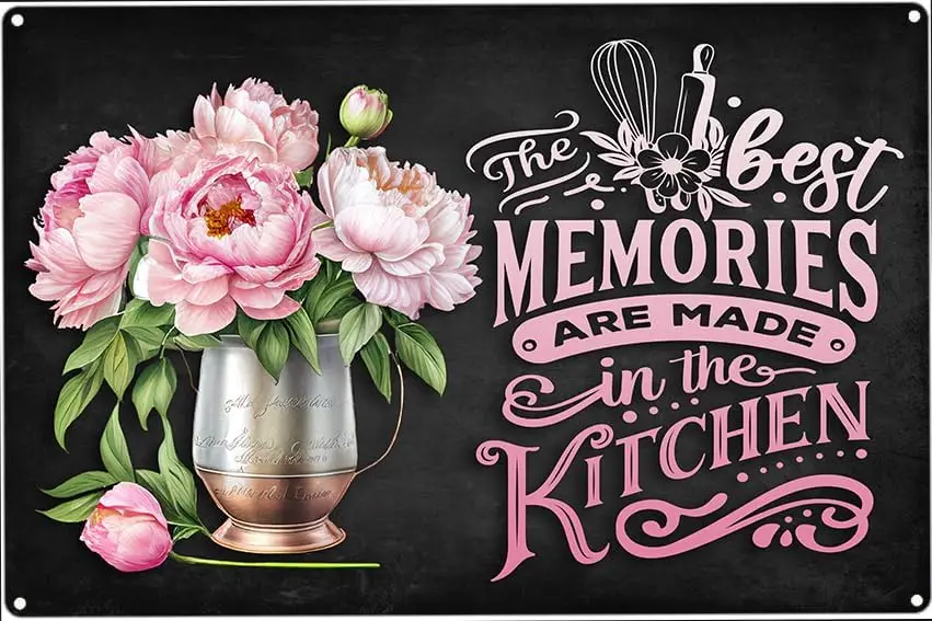 Kitchen Decor Metal Signs The Best Memories Are Made In Tin Sign Housewarming Gifts for New House -aluminum