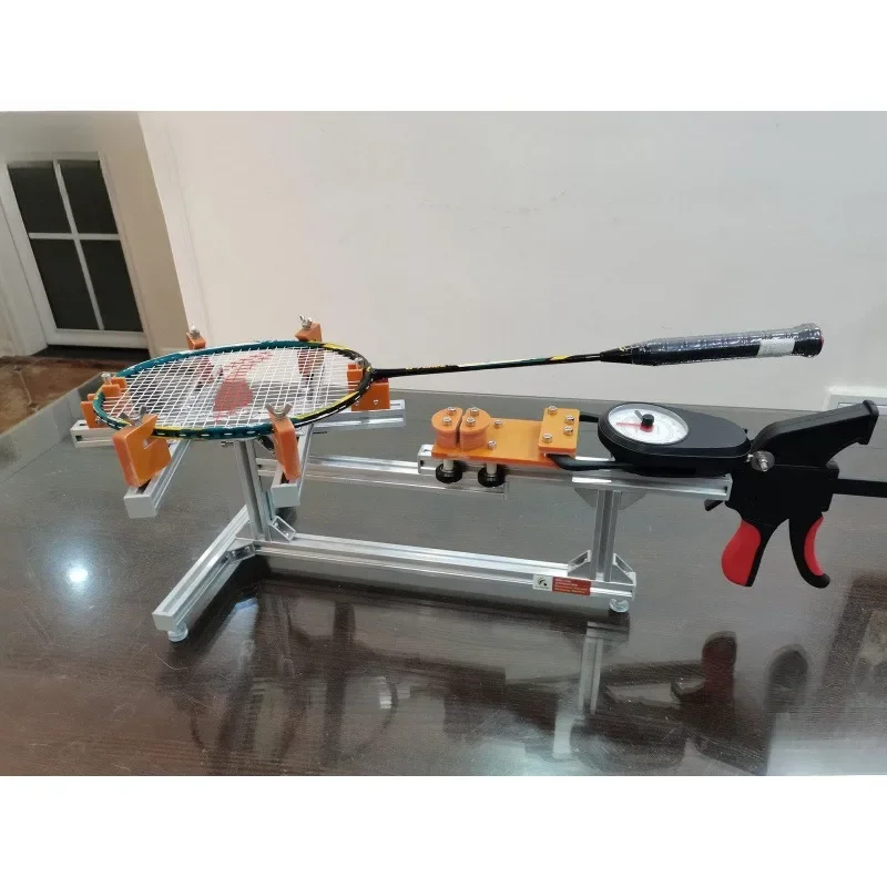 Household badminton racket threading, wire pulling machine support racket