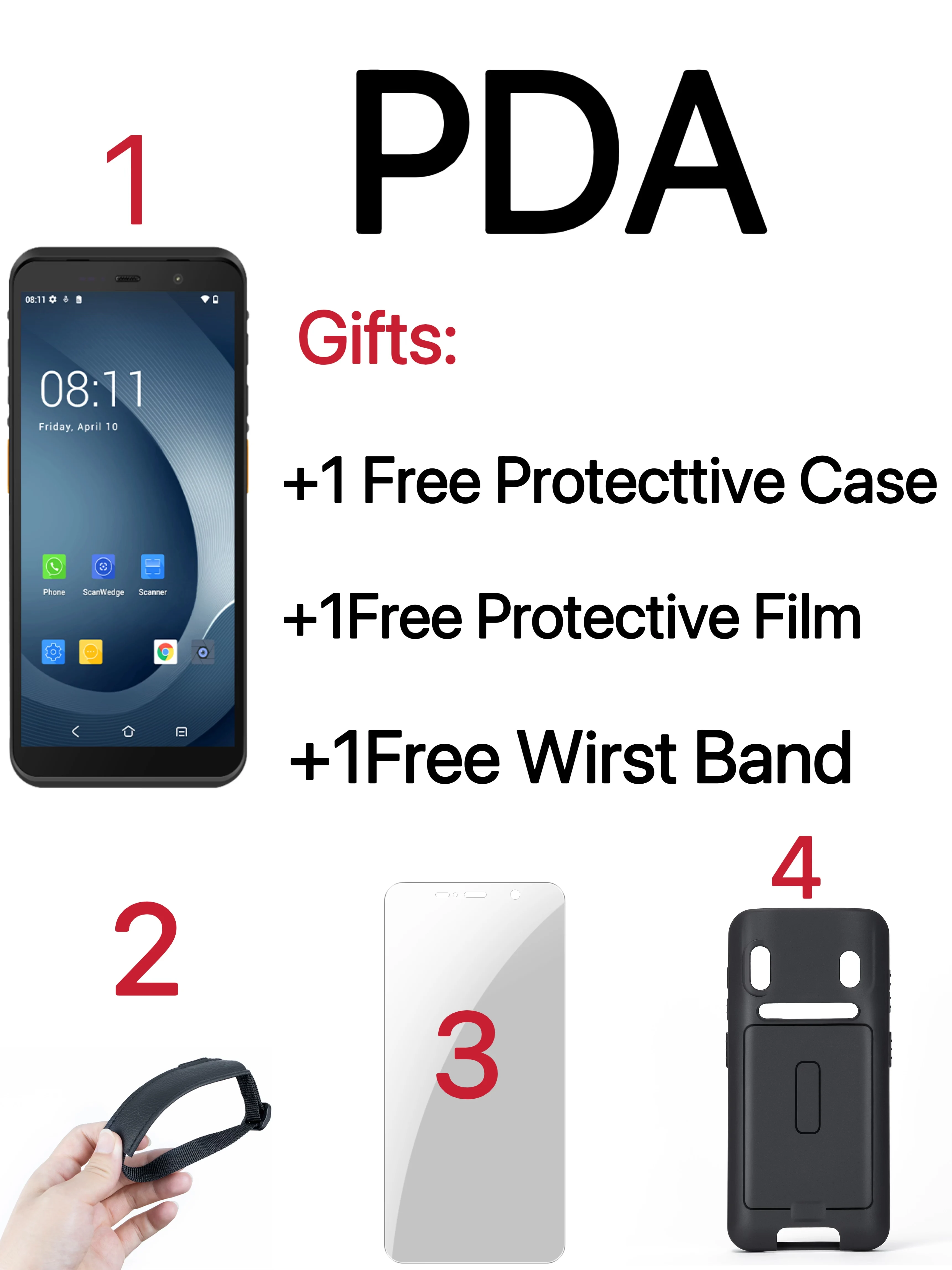 PDA Draagbare Terminal Google NFC PDA 8Core 6.0 inches Android14 Handheld 1D/2D Barcode Scanner Data Collector Met WIFI 4G TC60